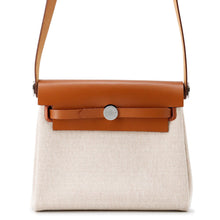 将图像加载到图库查看器中，HERMES Herbag zip Fauve Toile H Vache Hunter Leather Size Mini
