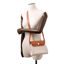 将图像加载到图库查看器中，HERMES Herbag zip Fauve Toile H Vache Hunter Leather Size Mini
