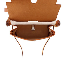 将图像加载到图库查看器中，HERMES Herbag zip Fauve Toile H Vache Hunter Leather Size Mini
