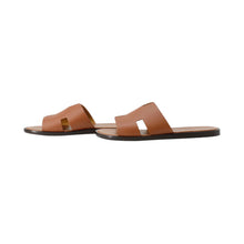 Load image into Gallery viewer, HERMES Izmir Sandals Gold Leather Size 43
