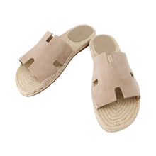 Load image into Gallery viewer, HERMES Antigua Sandals Beige・Sable Chevre Leather・Velour Size 42

