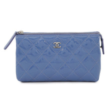 Load image into Gallery viewer, CHANEL Matelasse Pouch Light Blue Patent Leather
