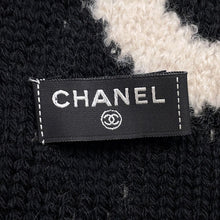 Load image into Gallery viewer, CHANEL Scarf Beige/Black Wool 44% Cashmere44% Silk12%
