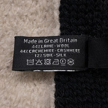 Load image into Gallery viewer, CHANEL Scarf Beige/Black Wool 44% Cashmere44% Silk12%
