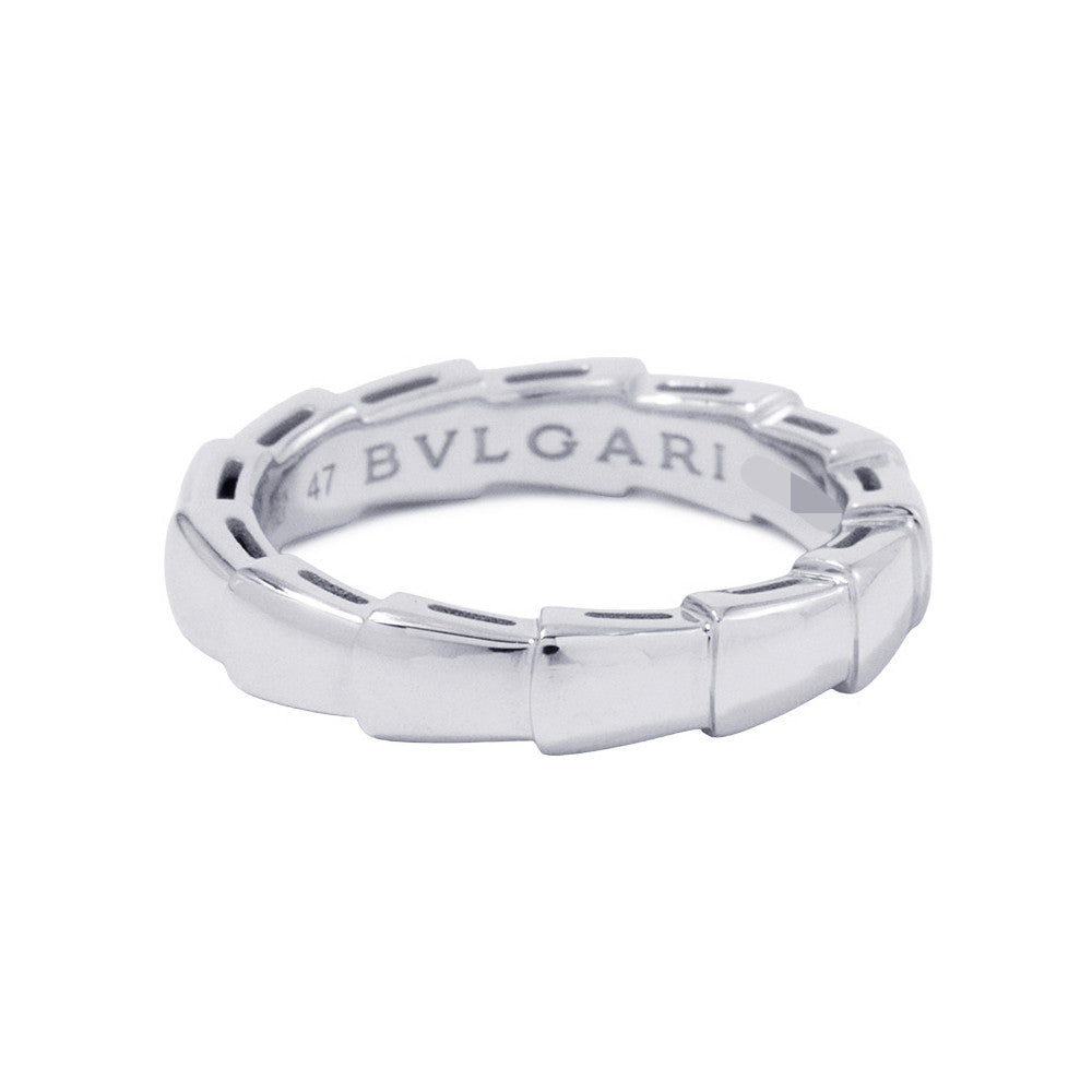 BVLGARI Serpenti Viper Ring Size 47/#7349676 18K White Gold