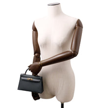 将图像加载到图库查看器中，HERMES Mini Kelly 2 Tricolor Vert Mangrove/Black/Green Pantan Epsom
