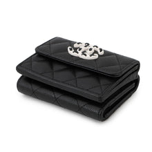 将图像加载到图库查看器中，CHANEL Matelasse CHANEL19/Disneuf Small Flap Wallet BlackAP3711 Caviar Leather
