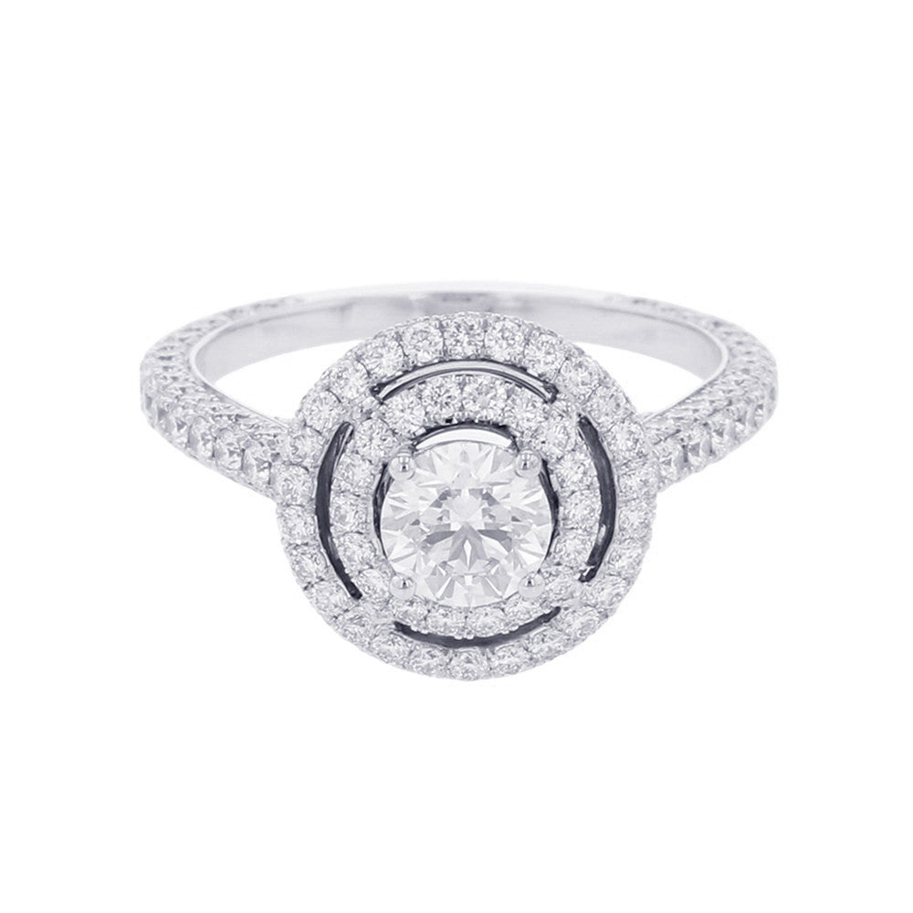 GRAFF Twin Constellation Round Cut Diamond Ring Size Approximately No. 13 18K White Gold