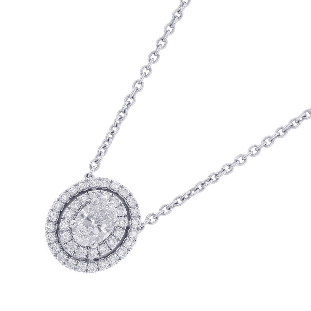 GRAFF Oval Cut Twin Constellation Diamond Necklace 18K White Gold