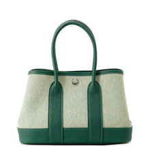Load image into Gallery viewer, HERMES Neo Garden Ecru/Vert Moyen Negonda Leather Toile H Size 23
