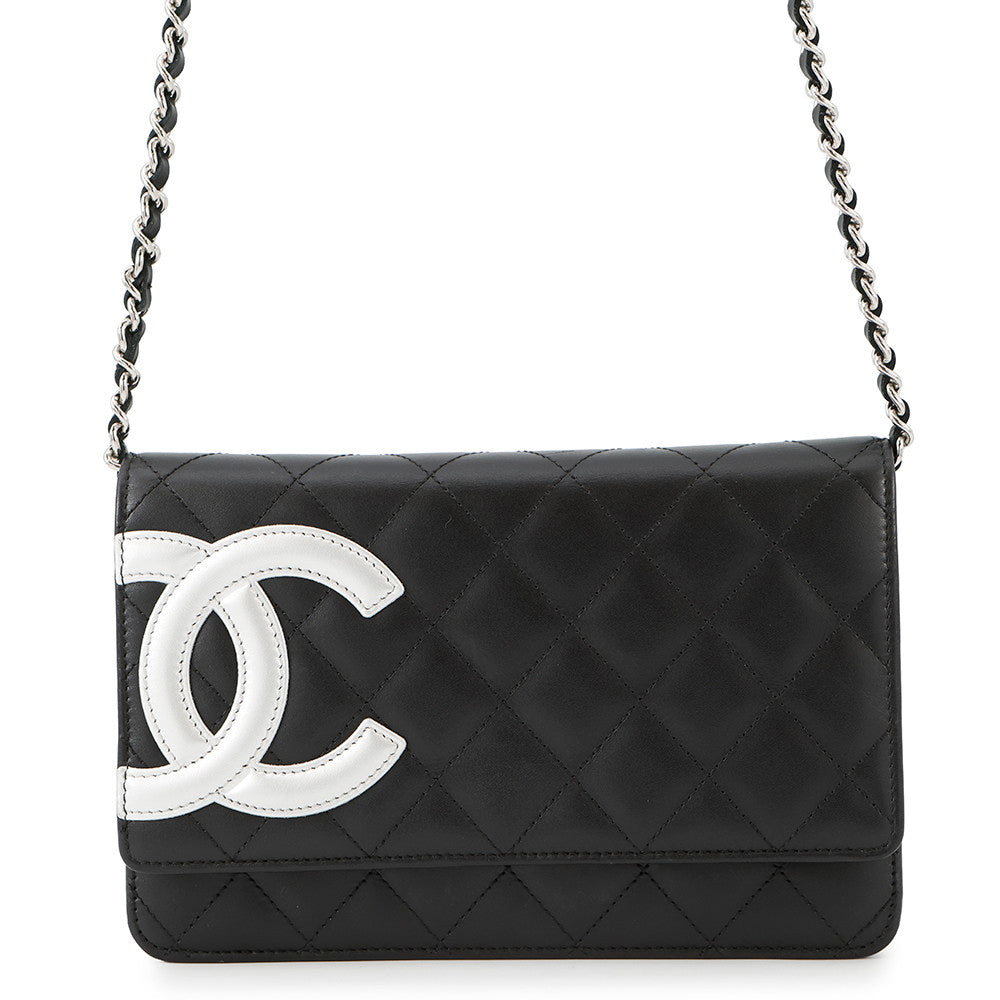 CHANEL Cambon Chain Wallet Black/SilverA46646 Leather