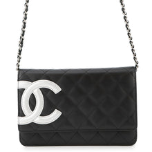 将图像加载到图库查看器中，CHANEL Cambon Chain Wallet Black/SilverA46646 Leather
