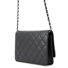 Load image into Gallery viewer, CHANEL Cambon Chain Wallet Black/SilverA46646 Leather

