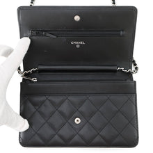 Load image into Gallery viewer, CHANEL Cambon Chain Wallet Black/SilverA46646 Leather
