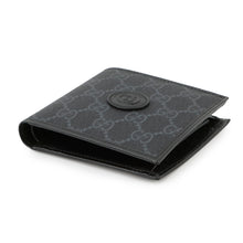 将图像加载到图库查看器中，GUCCI GG Supreme Bifold Wallet Black673000 PVC/Leather
