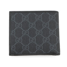 将图像加载到图库查看器中，GUCCI GG Supreme Bifold Wallet Black673000 PVC/Leather
