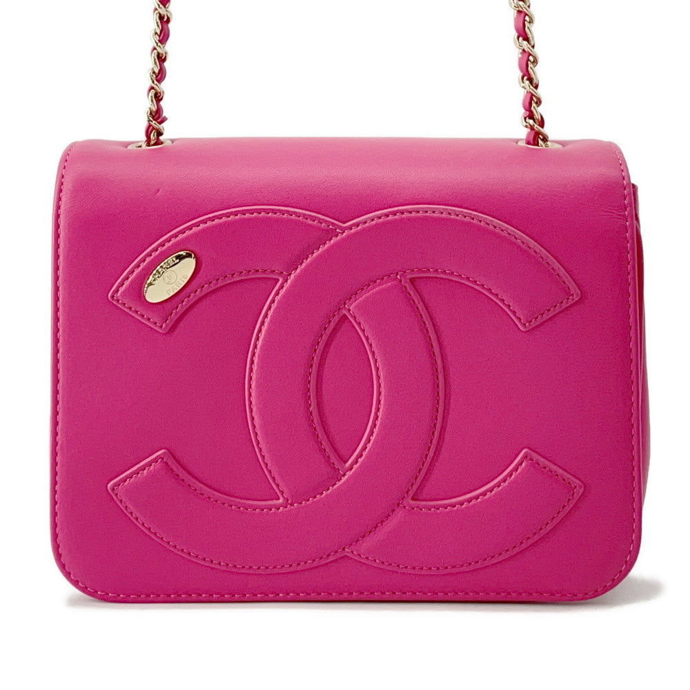 CHANEL BigCC Logo ChainShoulder PinkAS0321 Leather