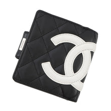 Load image into Gallery viewer, CHANEL Cambon Kiss LockWallet Black/WhiteA26720 Leather
