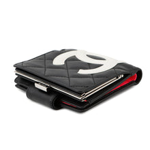 Load image into Gallery viewer, CHANEL Cambon Kiss LockWallet Black/WhiteA26720 Leather
