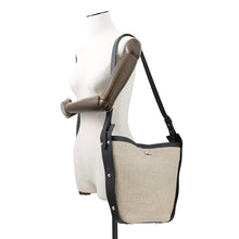 Load image into Gallery viewer, BALENCIAGA one belt Beige/Black410224 Raffia Leather
