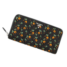 将图像加载到图库查看器中，PRADA Zip Around long wallet Black/Orange Nylon/Leather
