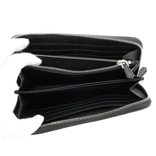 将图像加载到图库查看器中，PRADA Zip Around long wallet Black/Orange Nylon/Leather
