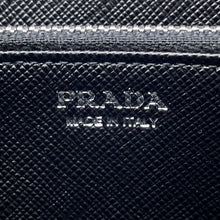 将图像加载到图库查看器中，PRADA Zip Around long wallet Black/Orange Nylon/Leather
