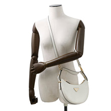 Load image into Gallery viewer, PRADA Arke Shoulder Bag White1BC194 Leather Size Small
