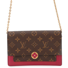 将图像加载到图库查看器中，LOUIS VUITTON Flora Portefeuille Chain Wallet FuchsiaM69578 Monogram/Leather
