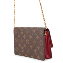 将图像加载到图库查看器中，LOUIS VUITTON Flora Portefeuille Chain Wallet FuchsiaM69578 Monogram/Leather
