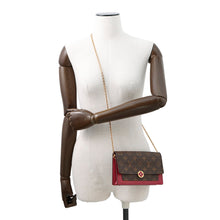 将图像加载到图库查看器中，LOUIS VUITTON Flora Portefeuille Chain Wallet FuchsiaM69578 Monogram/Leather
