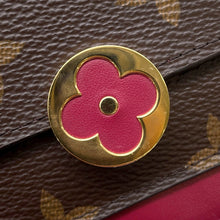 将图像加载到图库查看器中，LOUIS VUITTON Flora Portefeuille Chain Wallet FuchsiaM69578 Monogram/Leather

