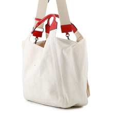 将图像加载到图库查看器中，Valentino Garavani Atelier 02 Bow Edition 2-Way Tote Beige/RedUW0B0H95SVJ Canvas Leather
