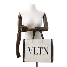 将图像加载到图库查看器中，Valentino Garavani VLTN tote Ivory/BlackTW2B0D21FWB Canvas Leather
