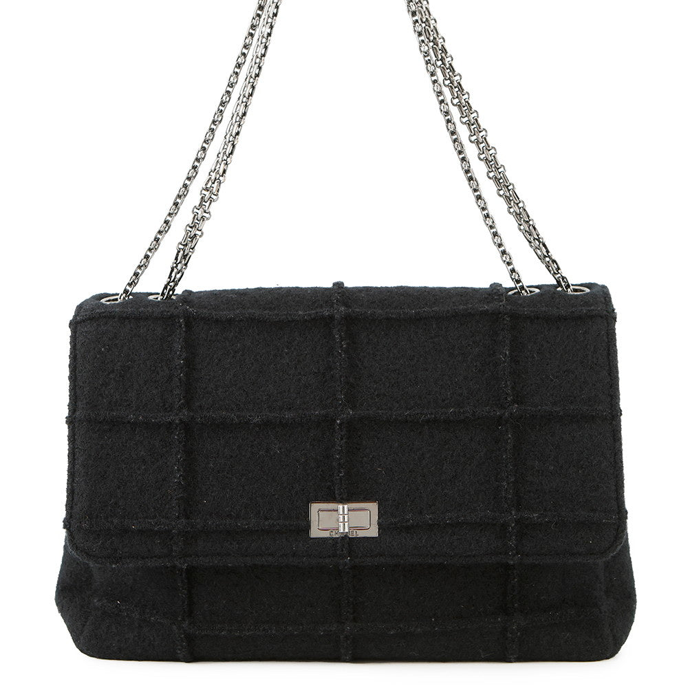 CHANEL 2.55 Chocolate Bar ChainShoulder BlackA37590 Felt