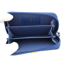 将图像加载到图库查看器中，CHANEL Boy Chanel Compact Wallet BlueA80602 Leather
