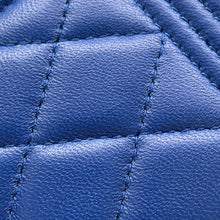 将图像加载到图库查看器中，CHANEL Boy Chanel Compact Wallet BlueA80602 Leather
