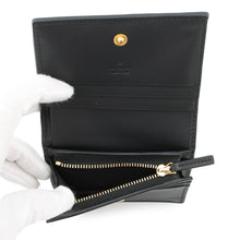 将图像加载到图库查看器中，GUCCI Double G Cherie Line Compact Wallet Black523155 Suede/Canvas/Patent Leather
