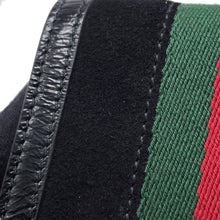 将图像加载到图库查看器中，GUCCI Double G Cherie Line Compact Wallet Black523155 Suede/Canvas/Patent Leather
