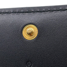 将图像加载到图库查看器中，GUCCI Double G Cherie Line Compact Wallet Black523155 Suede/Canvas/Patent Leather
