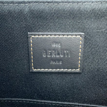 Load image into Gallery viewer, Berluti Nino Clutch Bag Brown/Black Canvas Leather Size GM
