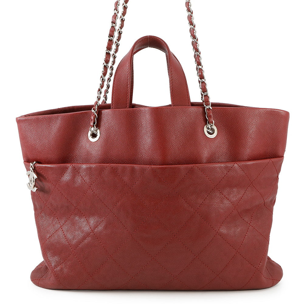 CHANEL Matelasse 2WAY ChainTote Bag RedA90485 Caviar Leather