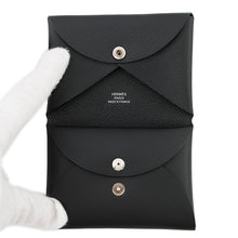 将图像加载到图库查看器中，HERMES Calvi Duo Black Epsom
