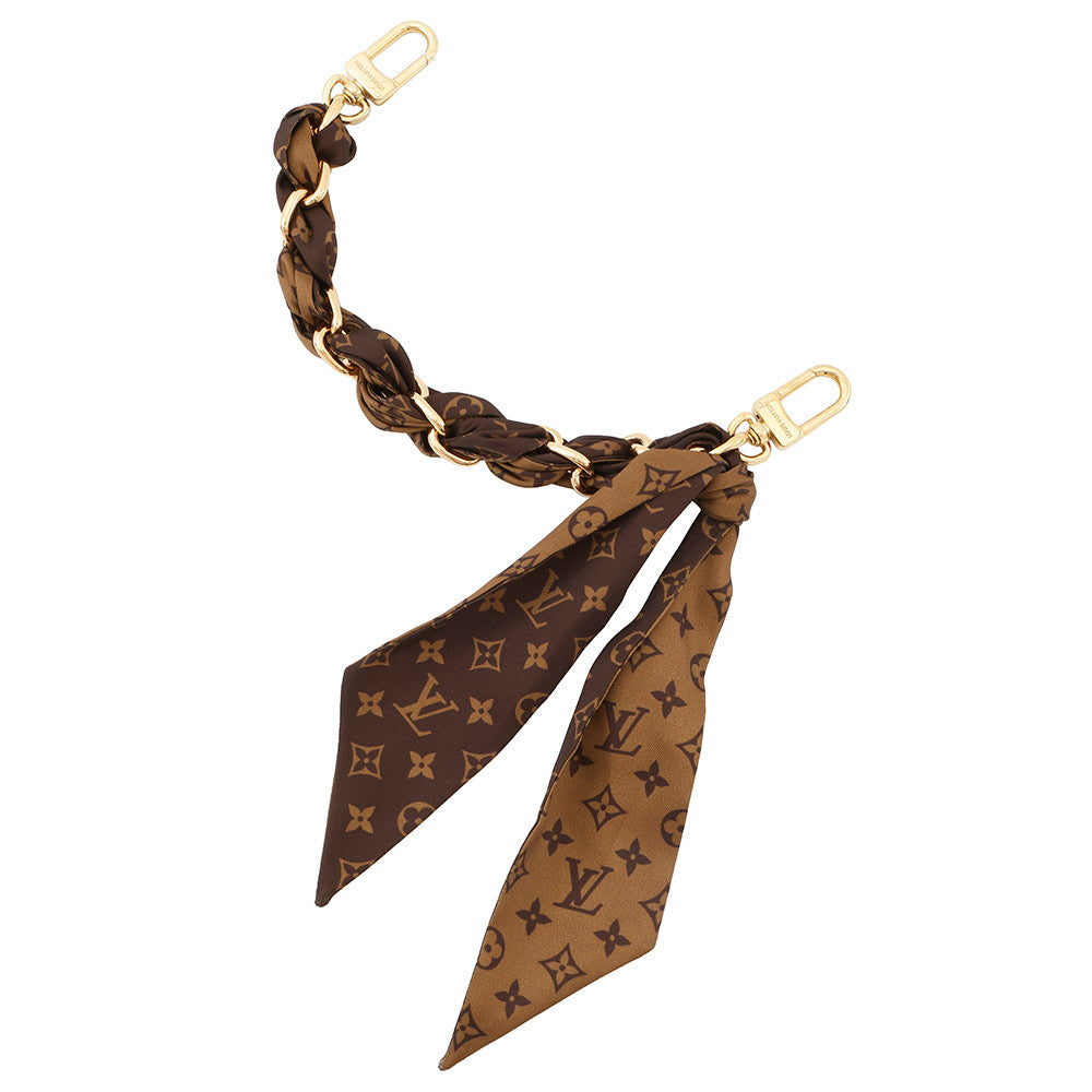 LOUIS VUITTON Bag Charm Chain Fleur BrownM01354 Metal Silk100%