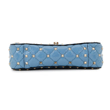 将图像加载到图库查看器中，Valentino Garavani Rock Studded Spike Bag BlueRW2B0123VNE Patent Leather Size Small
