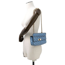 Load image into Gallery viewer, Valentino Garavani Rock Studded Spike Bag BlueRW2B0123VNE Patent Leather Size Small
