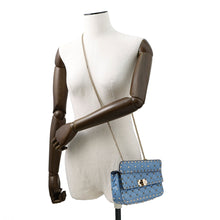 将图像加载到图库查看器中，Valentino Garavani Rock Studded Spike Bag BlueRW2B0123VNE Patent Leather Size Small
