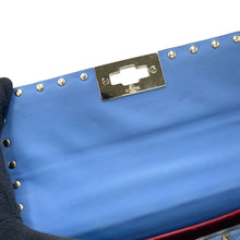Load image into Gallery viewer, Valentino Garavani Rock Studded Spike Bag BlueRW2B0123VNE Patent Leather Size Small

