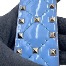 将图像加载到图库查看器中，Valentino Garavani Rock Studded Spike Bag BlueRW2B0123VNE Patent Leather Size Small
