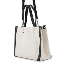 将图像加载到图库查看器中，Valentino Garavani VLTN Lock Studded 2-Way Bag Ivory/BlackZW2B0H19FWB Canvas Leather
